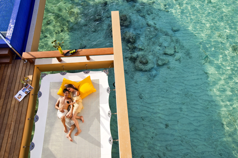 Hammock on Maldives overwater bungalow