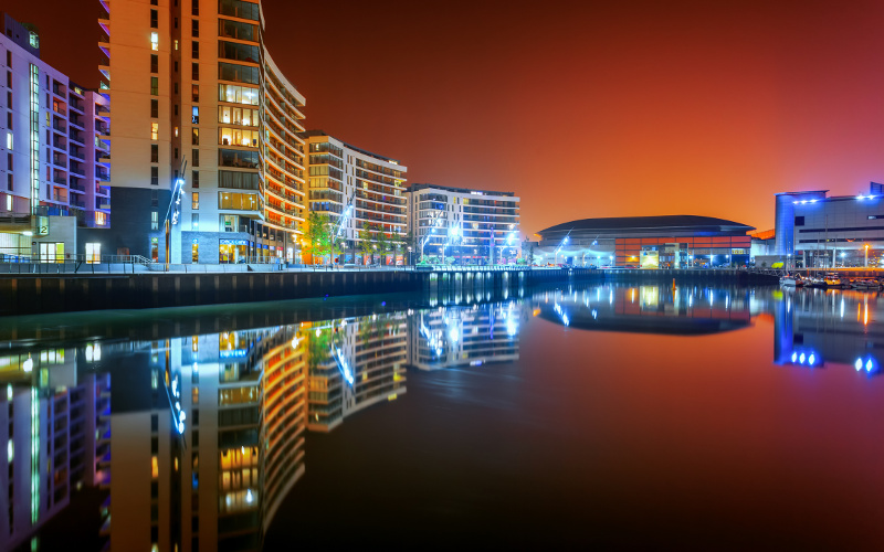 Belfast's modern, glittering waterfront