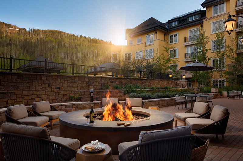 Poolside fire pit at The Ritz-Carlton, Vail (image courtesy of Vail Collective)