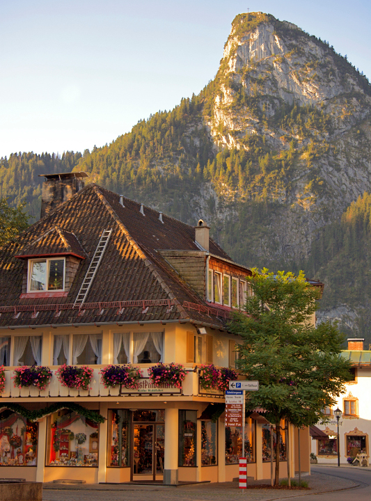 Oberammergau village streets.