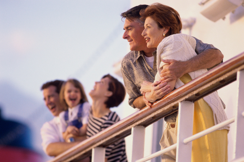 FAmily aboard cruise ship