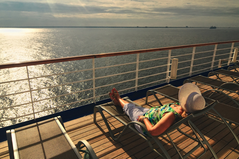 Sun bathing on cruiseship