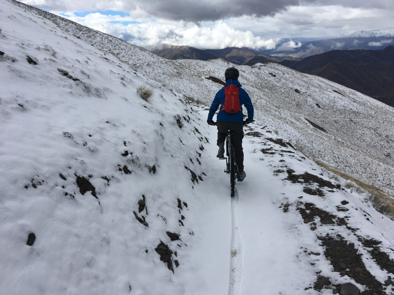 Heli mountain biking snow