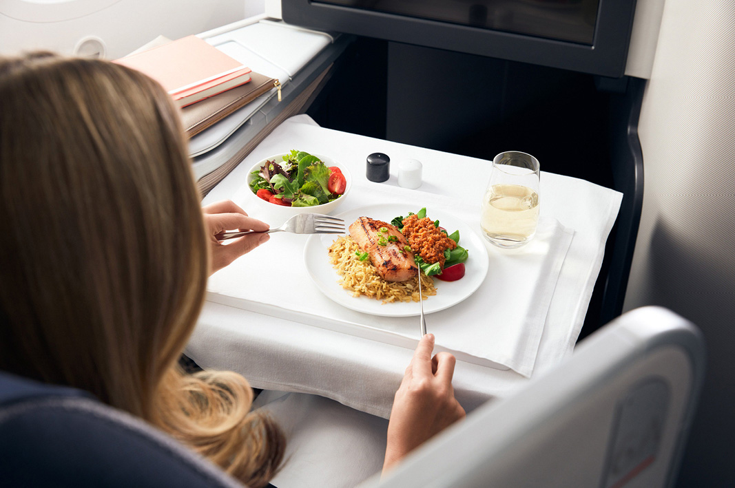 Food & beverage options onboard Air Canada's Signature Class