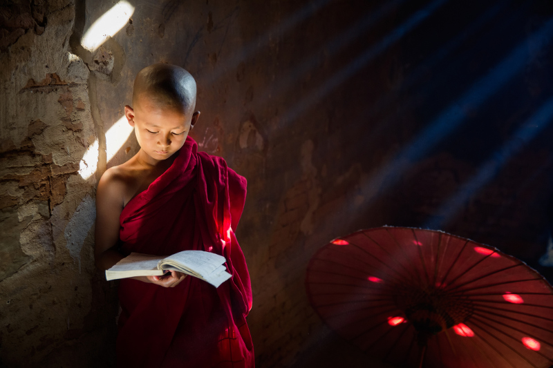 Buddhist monk in training