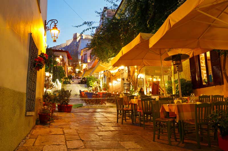 Streets of Plaka in Athens, Greece