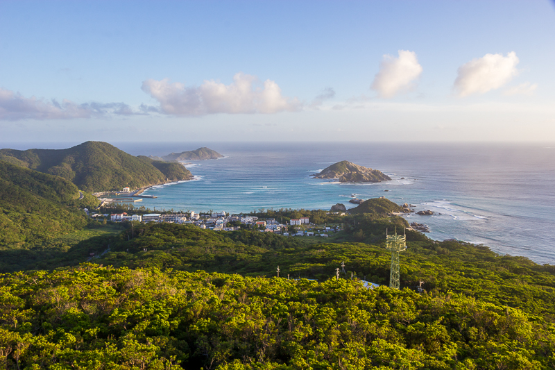 An aerial view of the Kerama Islands