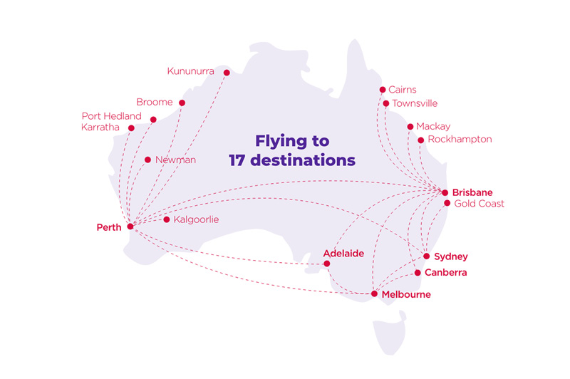 Virgin Australia Flight Map as of June 2020