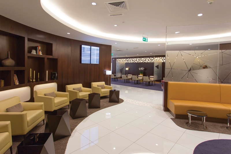Etihad Airways newly refurbished First and Business Class Lounge at Abu Dhabi Airport’s Terminal 1. Image courtesy of Etihad Airways. 