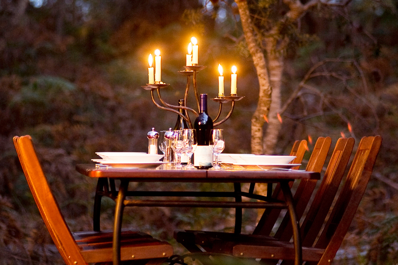 Candle lit dinner at one of the tented camps. Image courtesy of The Maria Island Walk. 