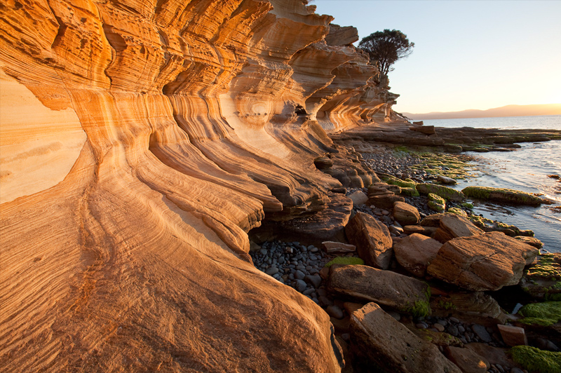 The quirky geological marvel of the Painted Cliffs. Image courtesy of The Maria Island Walk. 