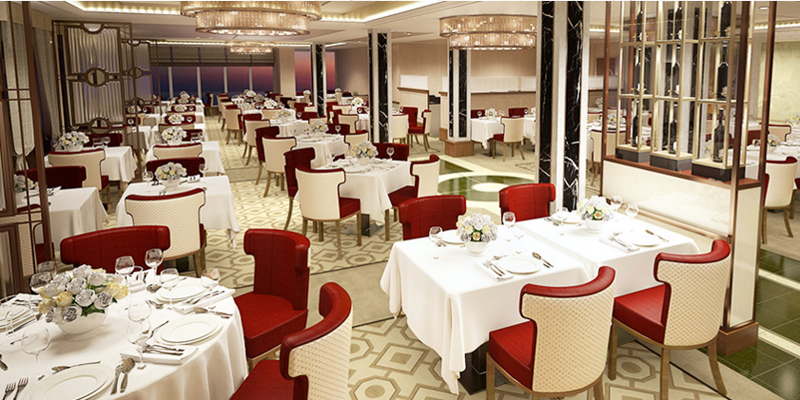 The exclusive Queens Grill restaurant will become more spacious. Image: Cunard Line 