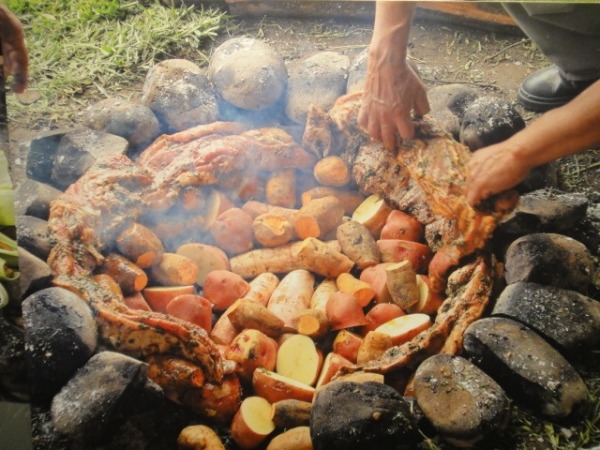 Pachamanca, baked in an earthen oven.