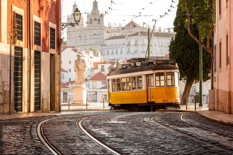 Tramway in Lisbon, Portugal Tramway in Lisbon, Portugal