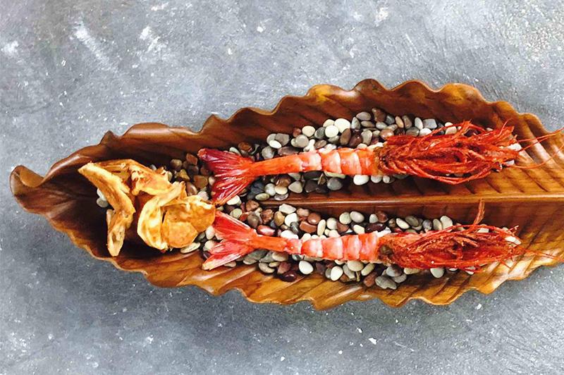 Scarlet prawns with prawn roti, Restaurant Orana | Credit: Restaurant Orana Scarlet prawns with prawn roti, Restaurant Orana | Credit: Restaurant Orana