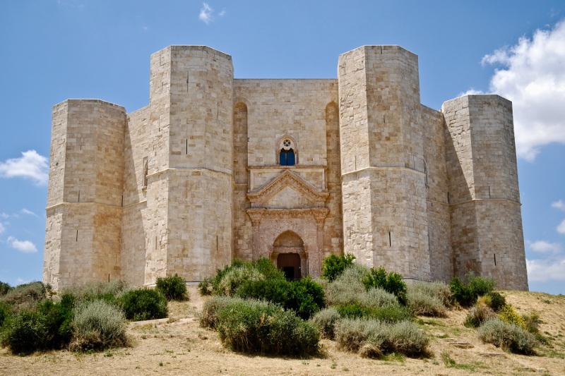The UNESCO listed Castel del Monte has a remarkable octagonal shape