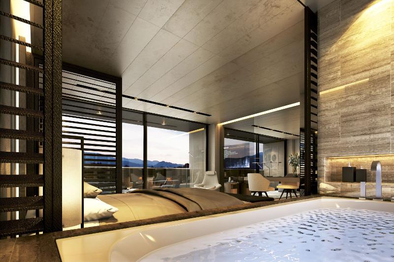 Beautiful room with spa bath aboard Scenic Eclipse