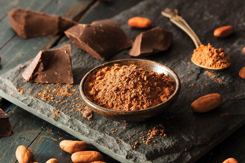 A plate of cacao powder