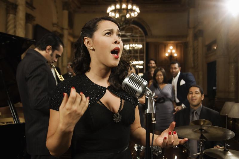 Jazz singer in beautiful club