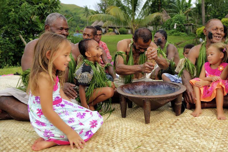 Kava ceremony with kids