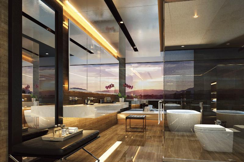 Fancy bathroom aboard cruise ship