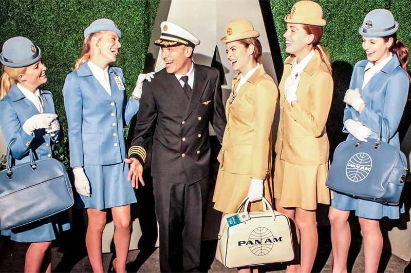 Pan Am Stewardesses and Pilot