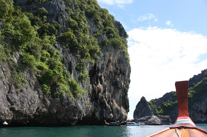 Boat prow in turquoise waters