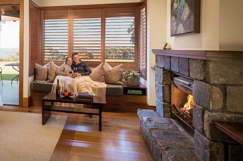 Spicers Lodge cosy fireplace