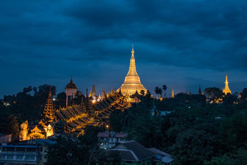 Yangon skyline Myanmar
