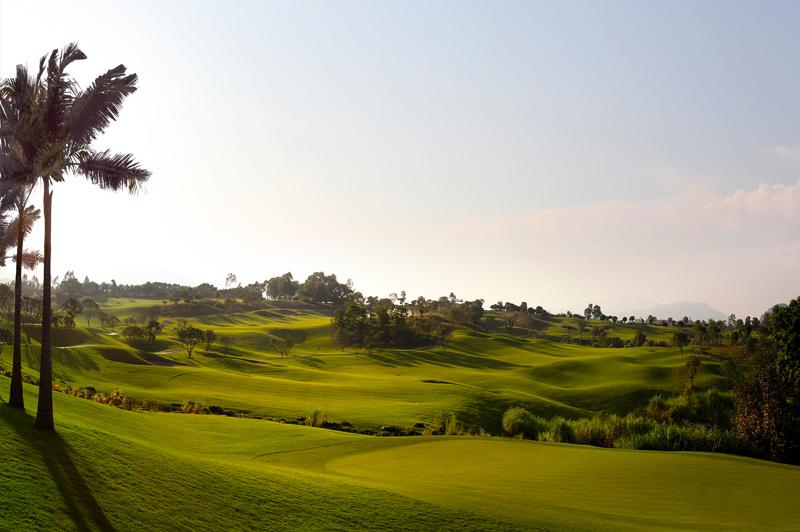 The Lake Course at Sky Lake near Hanoi presents golfers with natural contours and plenty of water. Image: Sky Lake Resort
