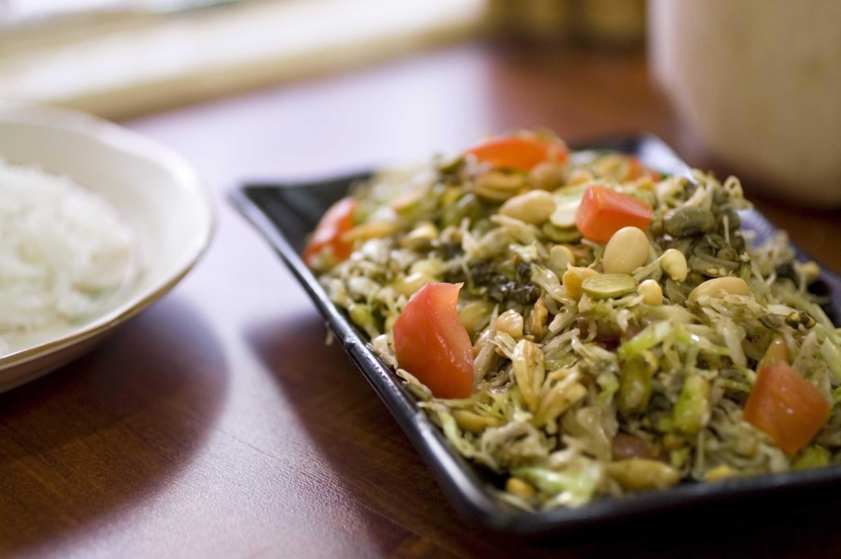 The Burmese fermented tea leaf salad is a local speciality.